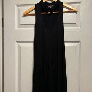 Black Silver Ring Choker Goth Midi Jersey Dress - Sizes M & L Available - NWT